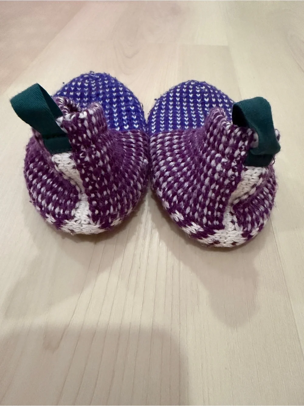 Bombas Purple and Blue Knit Gripper Slippers